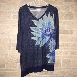 ✅Christopher & Banks Long Sleeve V Neck Top